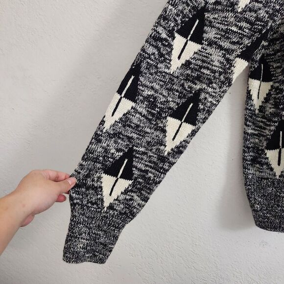 Gant By Michael‎ Bastian Sweater Mens Medium Gray Black Marled Knit Crewneck - Picture 4 of 8